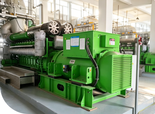 New green gas generator in the warehouse