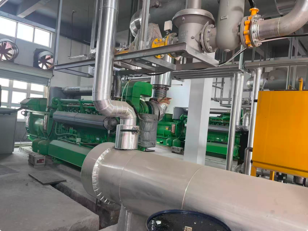 Gas generator and pipework inside a power station