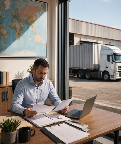 Engineer planning maintenance and logistics