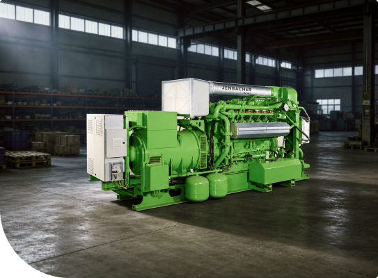 New green gas generator in the warehouse